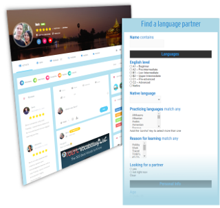 Speaking Club Profile example and Find a partner search form